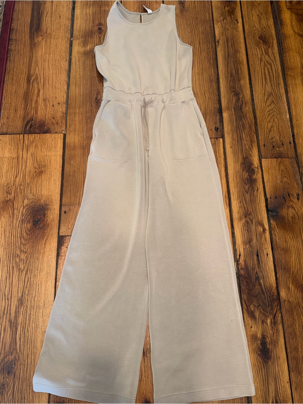 SPANX Cream Wide-Leg Sleeveless Jumpsuit
